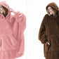 Hoodie Sweatshirt With Big Pocket Tops Sweater Comfortable Loose Double-Sided Fleece Thicker Wearable Blanket