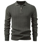 Men's Business Casual Sweater Long Sleeve Half Zipper Sweater