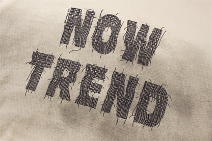 Inkjet Letters Embroidered Brushed Sweatshirt Heavy