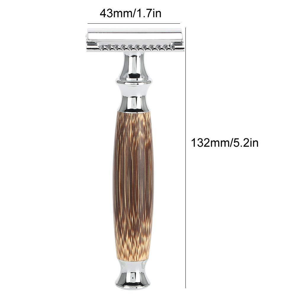 Double Edged Safety Razor with Long Natural Bamboo Handle Experience A Better Shave Grand slam Friendly Male Grooming