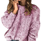 Winter Polka Dot Pullover Knitted Sweater Fashion Solid Color Loose Long Sleeve Top Women's Clothing