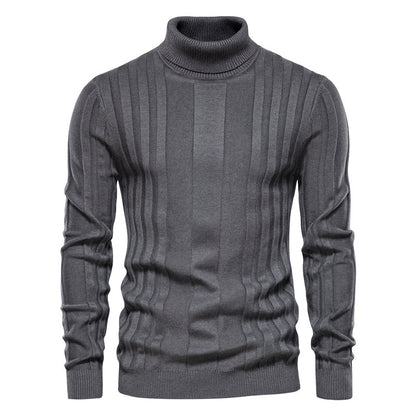 Men's Turtleneck Sweater Casual Knit Solid Color Pullover