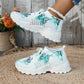Butterfly Print Mesh Sneakers Women's Flat Heel Casual Shoes Fashion Running Jogging Walking Sports Shoes