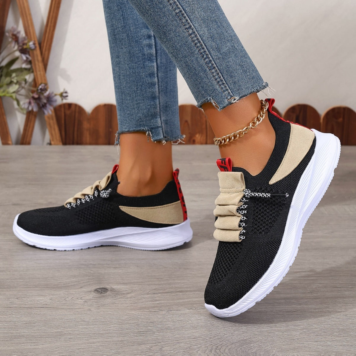 Casual Sneaker Non-slip Wear-resistant Flat Heel Round Toe Running Shoes
