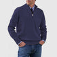 Men's Stand Collar Zipper Sweater Winter Fashion Solid Color Long Sleeve Knitted Top Clothing