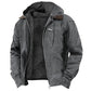 Winter Hooded Coat With Pockets Fashion Warm Fleece Zip-up Jacket Casual Outwear Men's Clothing