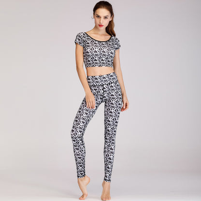 Fashion printed yoga clothes suit women