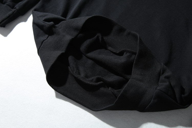 Embroidered Top Men's Casual Ethnic Style Pullover Round Neck Cotton Plus Velvet Sweatshirt