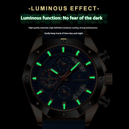 Silicone Band Multi-function Chronograph Men's Watch