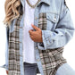 Denim Jacket Long Sleeve Plaid Button Down Shirt