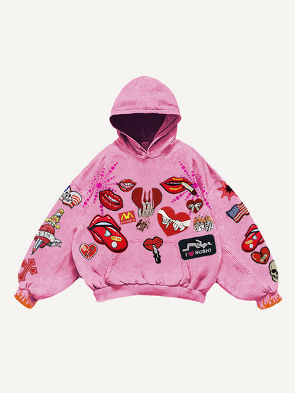 Fashion Casual Printed Polyester Sweater