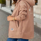 Winter Fleece Hooded Jacket Fashion Casual Zip-up Pockets Long Sweatshirt Warm Commuter Women's Clothing