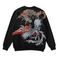 Tattoo Traditional Embroidered Crew Neck Sweatshirt