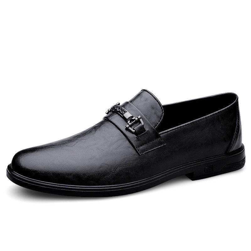 Gentleman Formal Wear Low-top Slip-on Cowhide Shoes