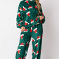 2024 Casual Flannel Pajama Sets For Women 2 Piece Cute Long Sleeve Matching Lounge Shirts Sets Santa Claus Pajamas Homewear
