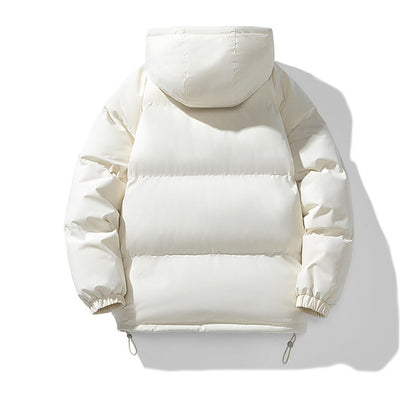 Men's Hoodie Coat Winter Fashion Solid ZIp-up Thickened Cotton-padded Jacket Casual Warm Outwear Top Clothing