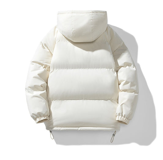 Men's Hoodie Coat Winter Fashion Solid ZIp-up Thickened Cotton-padded Jacket Casual Warm Outwear Top Clothing