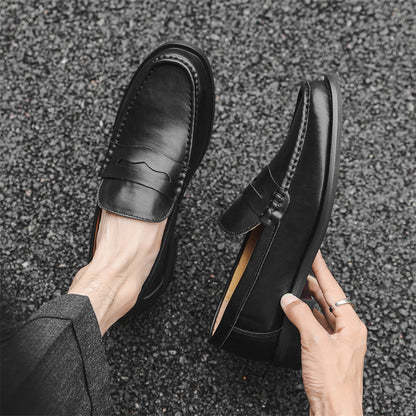 Casual Leather Shoes Men's Soft Bottom Slip-on