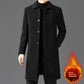 Temperament Lapel With Velvet Men's Woolen Coat
