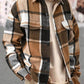FallWinter Slim Brushed Plaid Long Sleeve Flannel Shirt Men