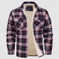 Fleece Lined Men's Jacket Long Sleeve Lapel Plaid