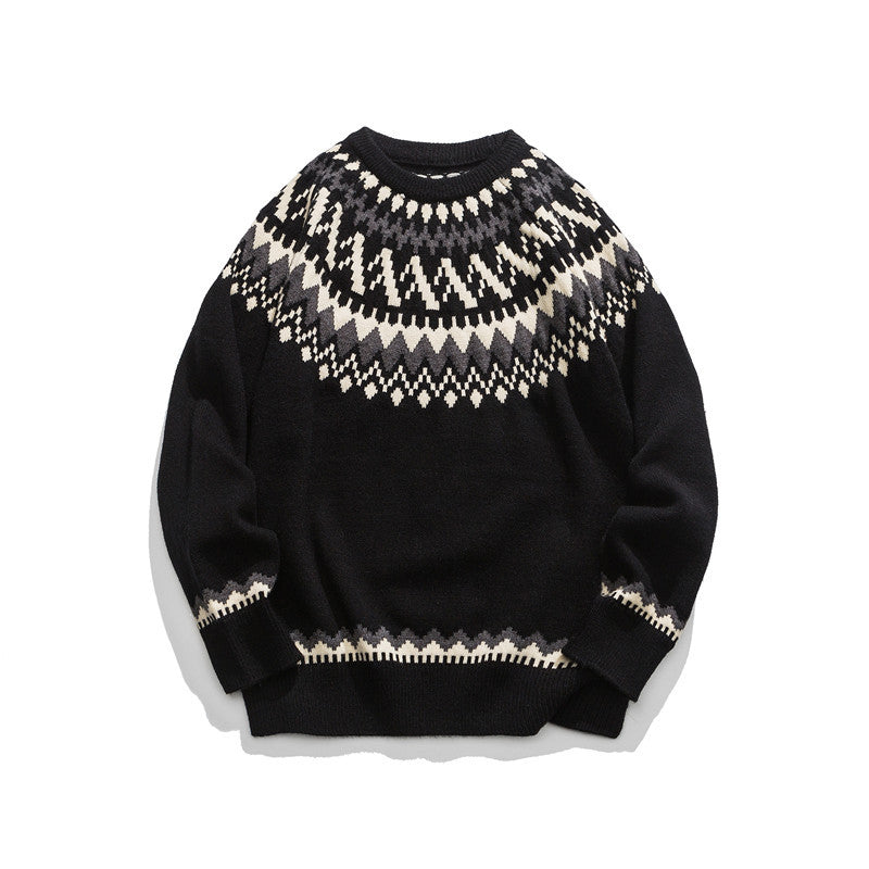 Autumn Winter Japanese Round Neck College Style Loose Sweater