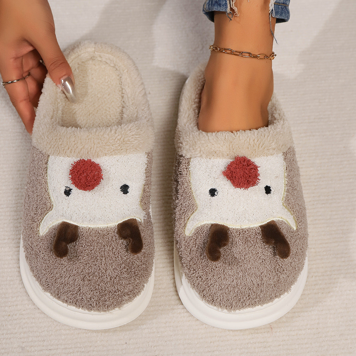 Cotton Slippers Cute Cartoon Indoor And Outdoor Warm Non-slip Comfort And Casual