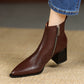Autumn And Winter Women's Simple Leather Boots