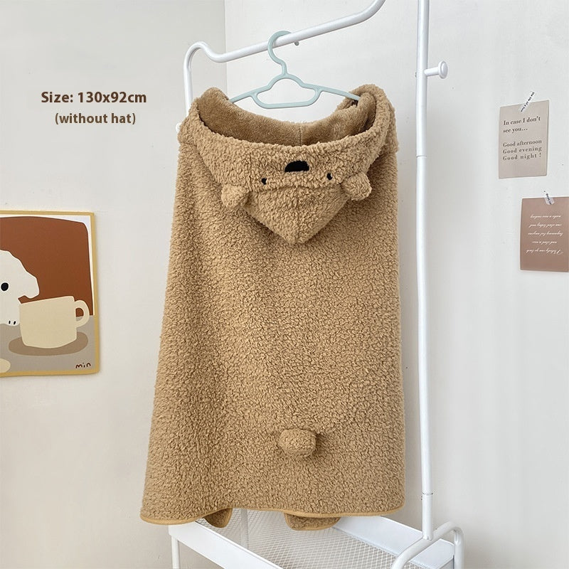 Cartoon Bear Plush Gloves Thickened Warm And Cute Scarf