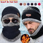 Winter Beanie Hat Scarf Set Warm Knit Hat Thick Fleece Lined Winter Hat Neck Warmer For Men Women
