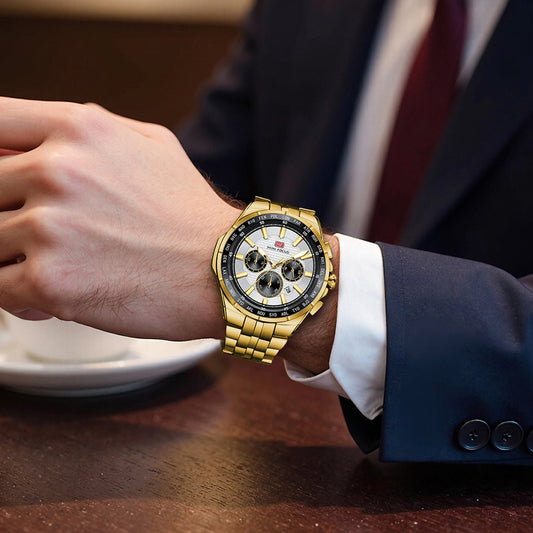 Multifunctional Waterproof Quartz Watch Luminous Steel Strap