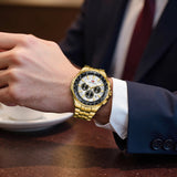 Multifunctional Waterproof Quartz Watch Luminous Steel Strap