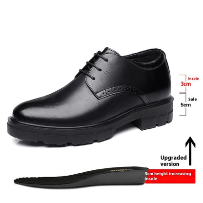 Men's Height Increasing Leather Shoes 10cm Thick Bottom Business Formal Wear
