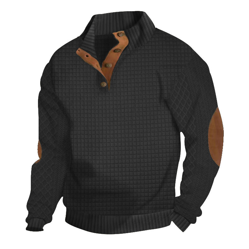 Patchwork Small Squares Men's Long Sleeve Casual Sweatshirt