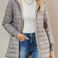 Mid-length Loose Hooded Fleece-lined Quilted Cotton Jacket