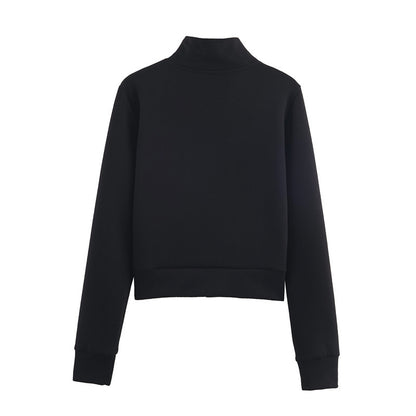 Printed Zipper Hoodie Fleece Fabric Flare Pants