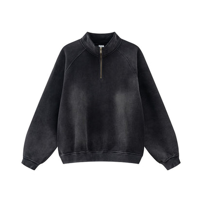 Half Zipped Stand Collar Pullover Sweater Coat