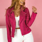 Zip-up Lapel Jacket With Pockets Ins Fashion Long Sleeve Short Tops Women's Clothing