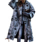 Women's Color Matching Plaid Long-sleeved Coat