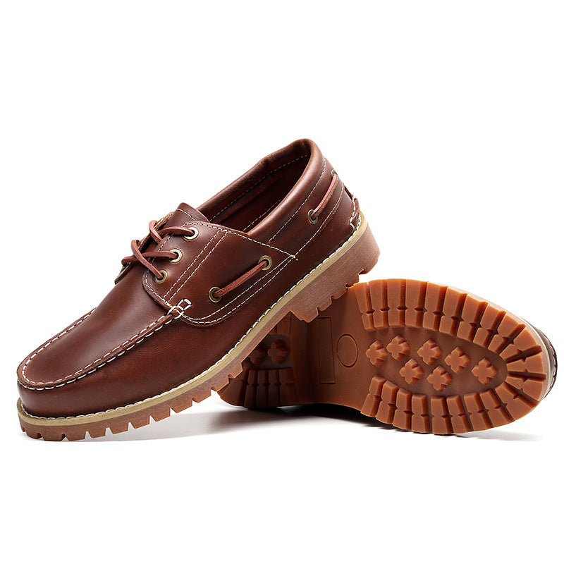 First Layer Cowhide Low Top Classic British Casual Pumps Men