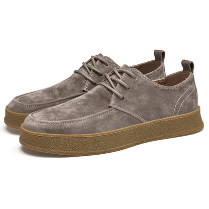 Casual Smart Flat Shoes Spring New Matte Leather Lace-up Men