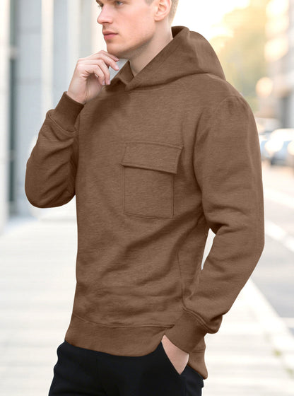Solid Color Loose Casual Hooded Sweatshirt