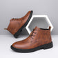 Retro Lace Up Denim Trendy Mid-length Warm Non-slip Men's Martin Boots