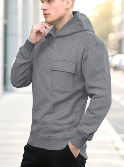 Solid Color Loose Casual Hooded Sweatshirt