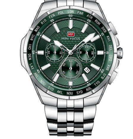 Multifunctional Waterproof Quartz Watch Luminous Steel Strap