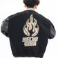 Vintage Flame Embroidered Jacket Jacket Baseball Uniform
