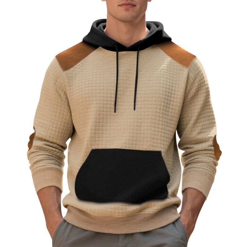 Men's Leisure Pullover Jacquard Multicolor Hoodie Hooded Large Pocket