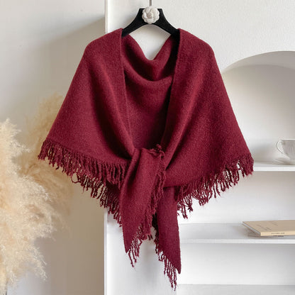 Autumn And Winter Solid Color All-match Warm Scarf