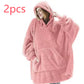 Hoodie Sweatshirt With Big Pocket Tops Sweater Comfortable Loose Double-Sided Fleece Thicker Wearable Blanket