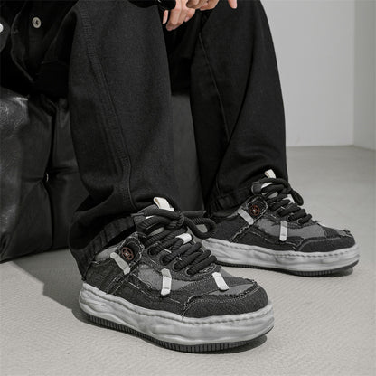 Special-interest Design 7cm Invisible Height Increasing Distressed Dissolved Board Shoes